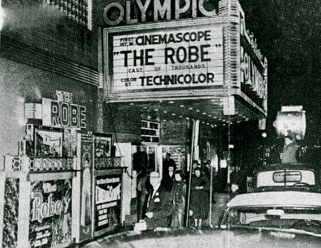 Olympic Theater in 1953 showing "The Robe"