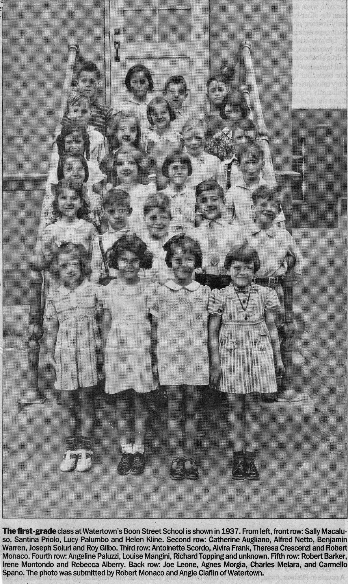 1937 Boon Street School class photo