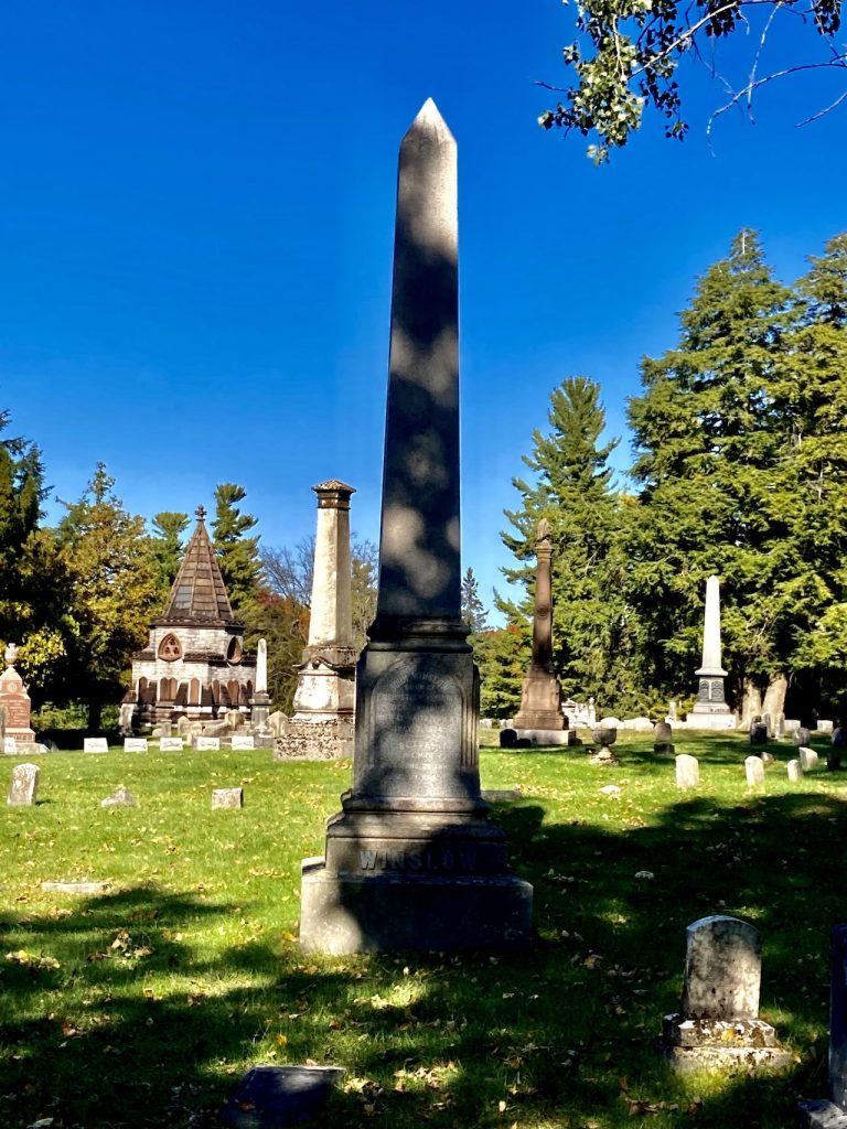 John Winslow monument at Brookside Cemetery