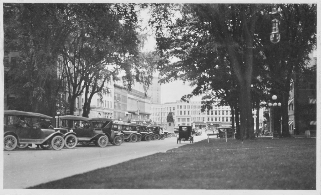 1920s Washington Street under a canopy of elms