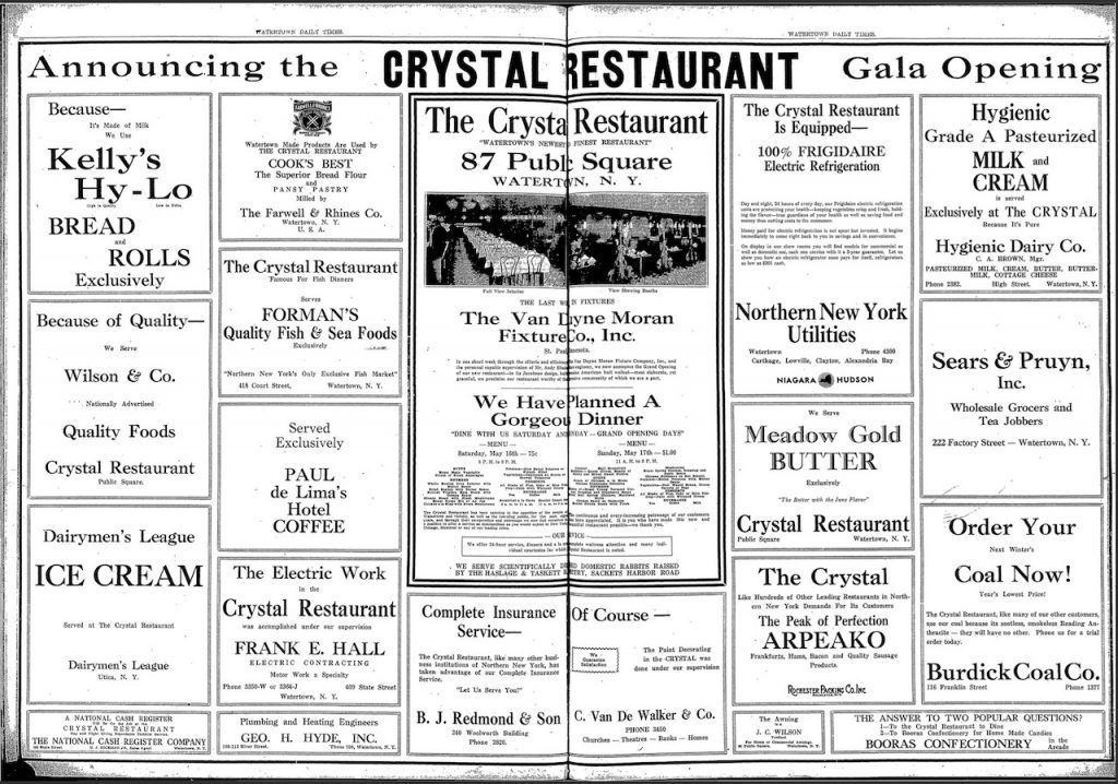 Crystal Restaurant remodel c. 1931
