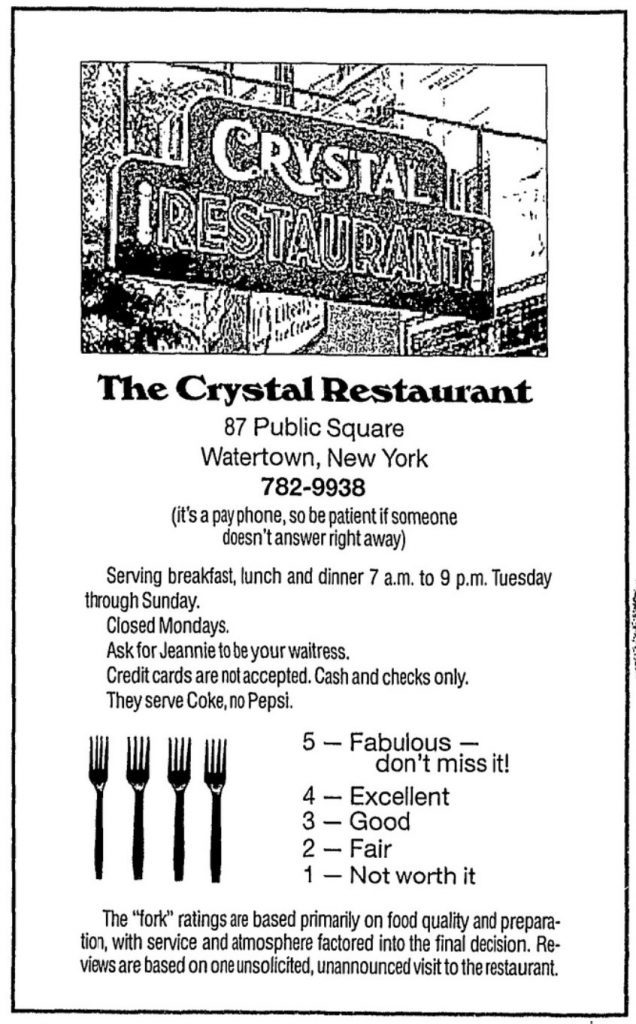 Crystal Restaurant Four-Fork Review