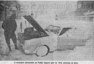 Blizzard of 1977 - downtown Watertown