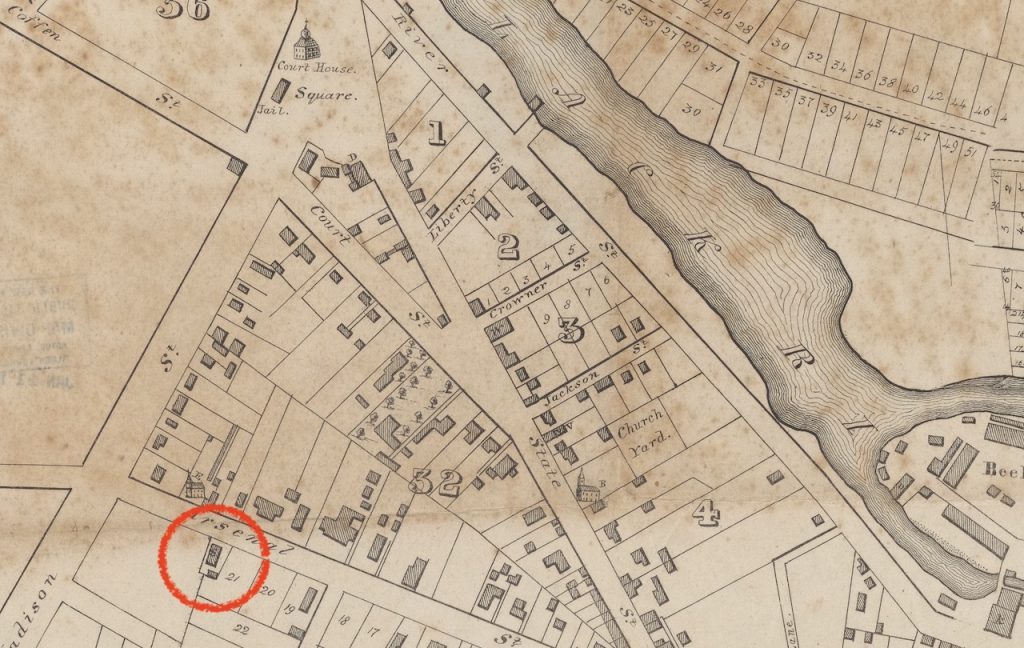 Watertown, New York Armory (1879 - 1966) 2 Map showing first location of Armory