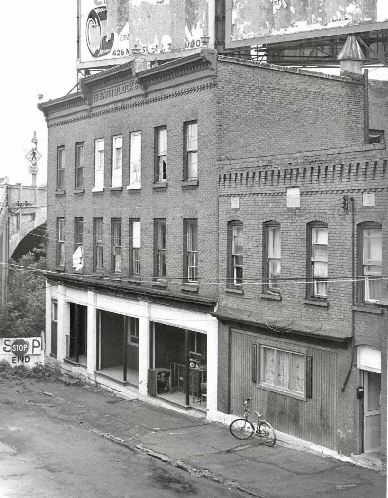 The Court Street Bridges (1850 - Present) 4 Barr Block in later years with concrete Court Street Bridge in backdrop