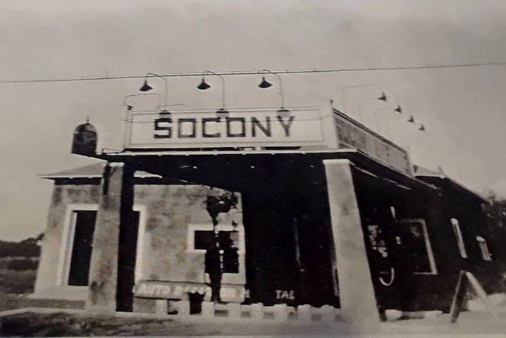 Baker's - Howard's - Shuler's Restaurant (c. 1944 - Present) 2 SOCONY Service Station which would become spot of Shuler's Restaurant