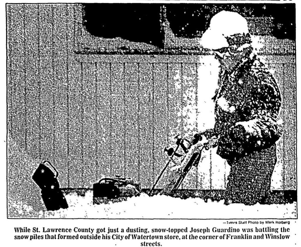 Guardino's Grocery - 602 Franklin St 2 Joseph Guardino Snow Blowing 1983
