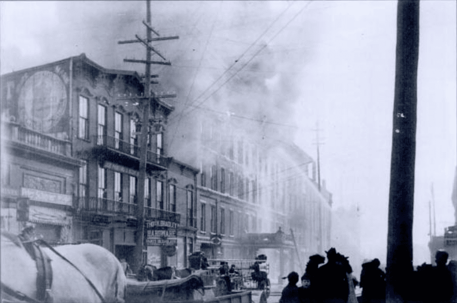 Globe Hotel and Otis House - Arsenal St (1851 - 1903) 8 Otis House Fire