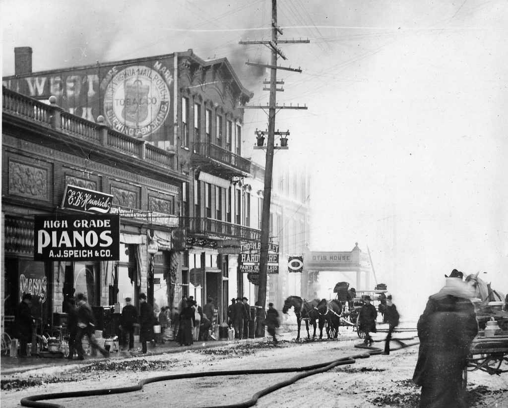 Globe Hotel and Otis House - Arsenal St (1851 - 1903) 6 Otis House Fire