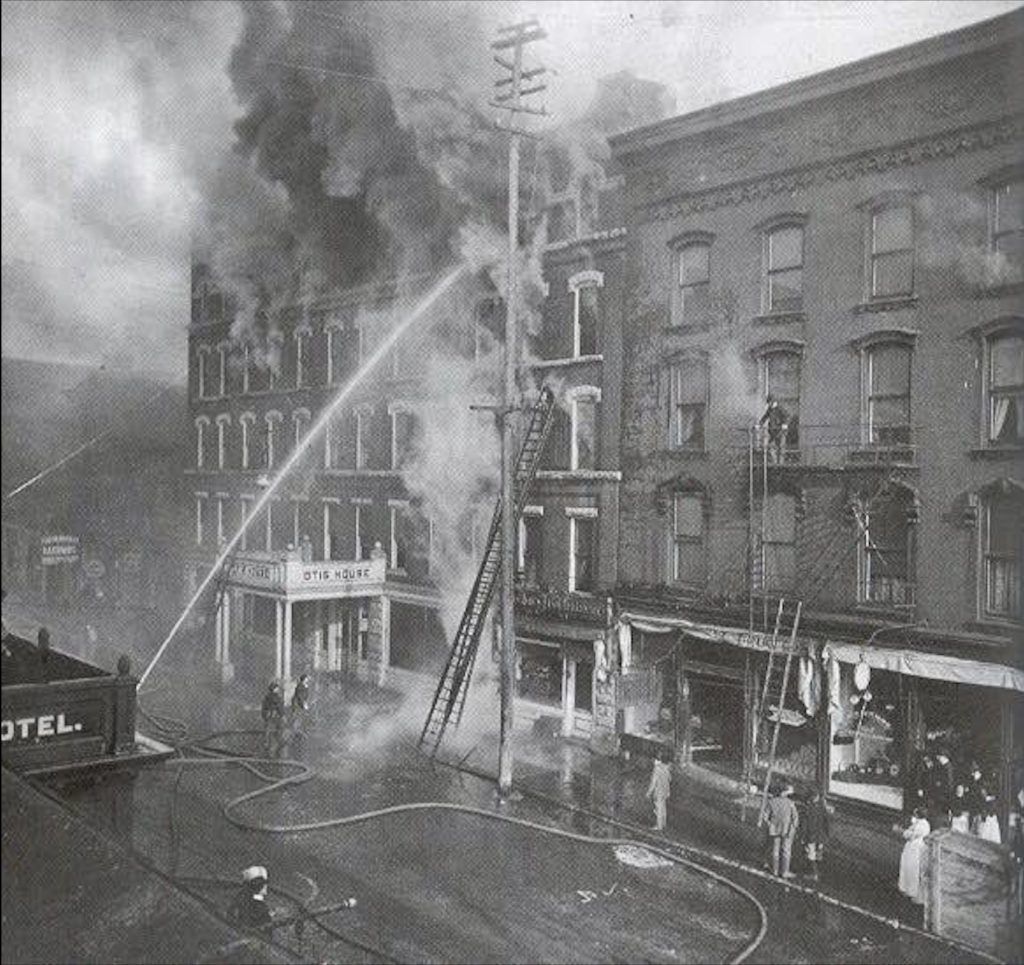 Globe Hotel and Otis House - Arsenal St (1851 - 1903) 4 Otis House Fire