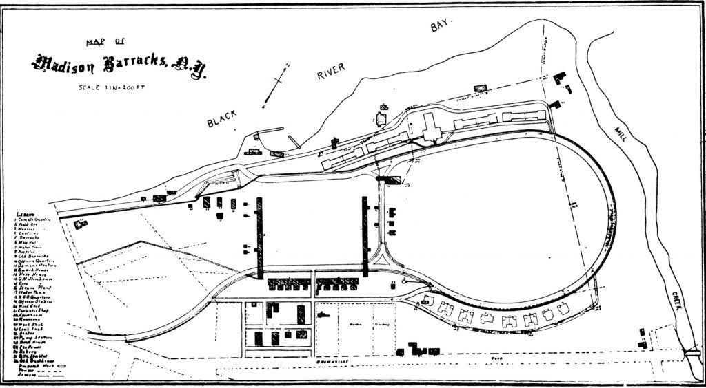 Madison Barracks - Sackets Harbor (1816 - Present) 6 Map of Madison Barracks c.1892