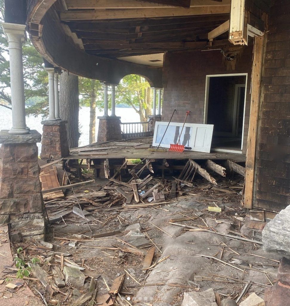 Sport Island - Little Lehigh Island - 1000 Islands 13 Removing the dilapidated porch