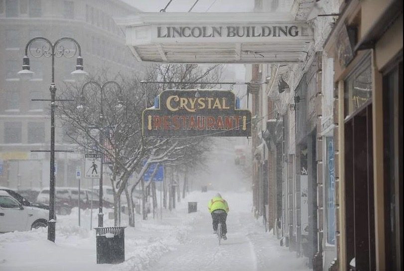 Crystal Restaurant - 87 Public Square 11 A snowy ride to past the Crystal Restaurant - Justin Sorensen