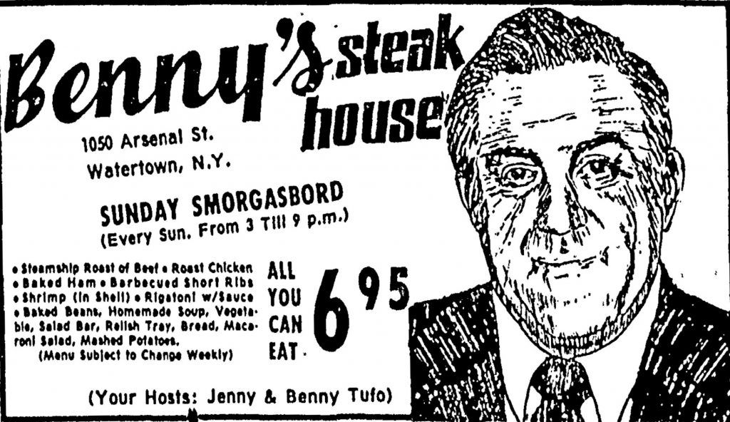 Benny's Steak House - 1050 Arsenal St 1 Benny's Steak House Advertisement