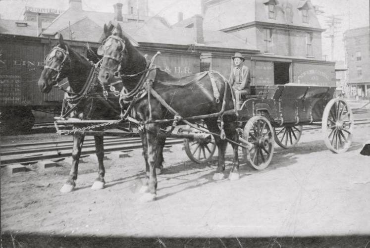 CW&SHRR Depot - Marcy-Buck Building (1871 - 1967) 3 Traffic on Factory Street
