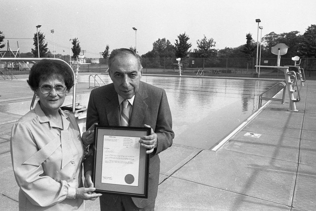Fairgrounds Pool - Steve D. Alteri Pool (1975 - Present) 6 Steve D Alteri Pool renaming ceremony