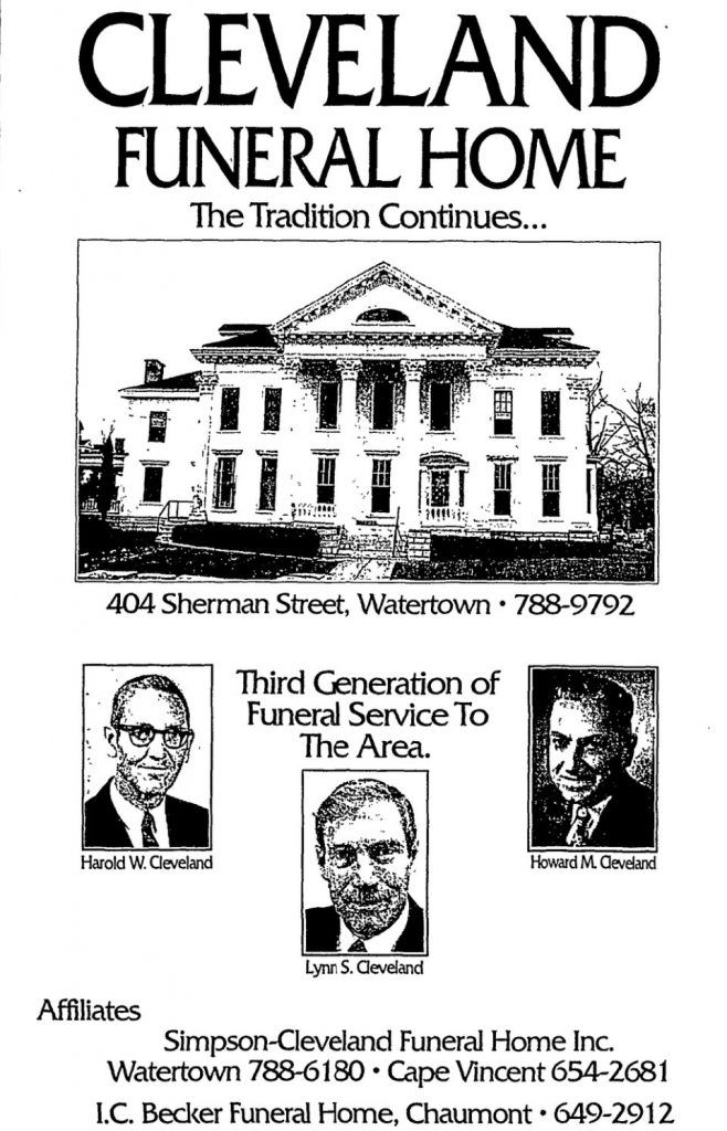 Babcock Mansion - Cleveland Funeral Home - 404 Sherman Street 7 Cleveland Funeral Home Advertisement