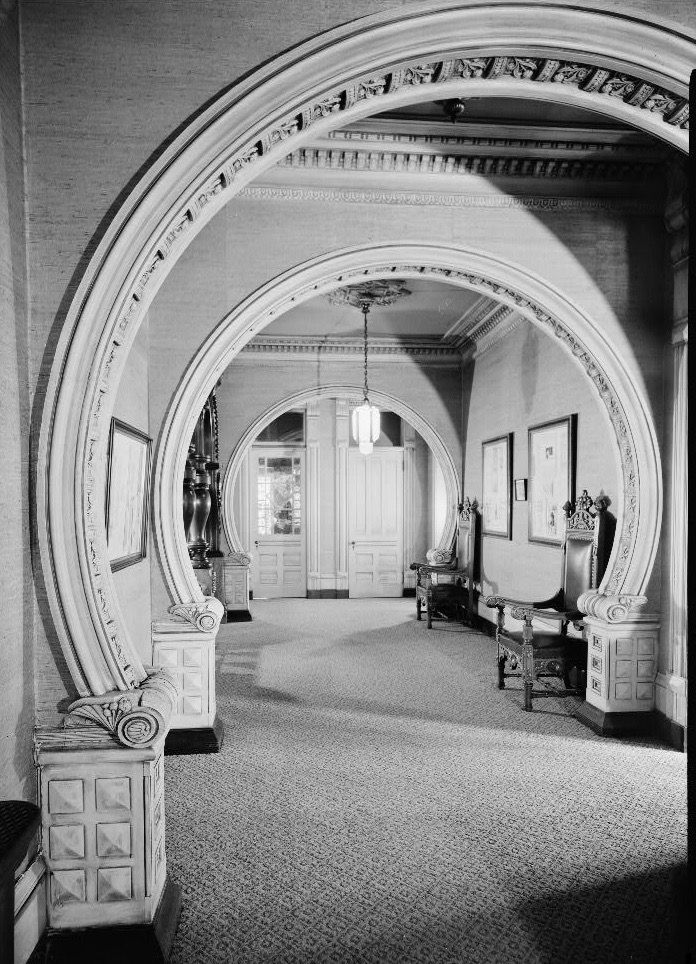 Carson Mansion - Ingomar Club (1886 - Present) 5 Carson Mansion Interior Round Entrances