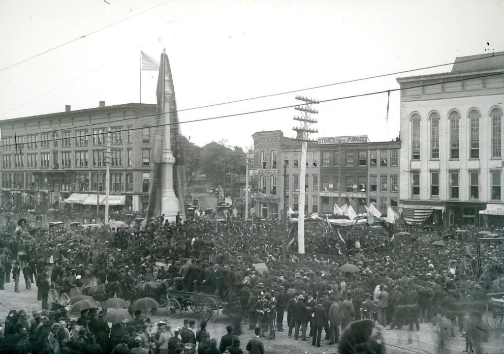 George Cook And The Soldiers' And Sailors' Monument (est. 1891) 6 Soldiers' and Sailors' Monument looking toward Franklin Street