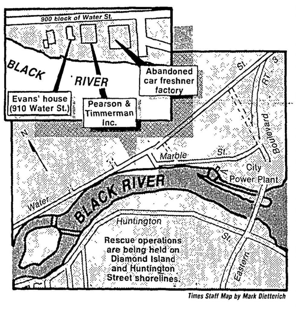 The Disappearance Of Sean Evans - May 17, 1984 2 Map of Area where Sean Evans disappeared