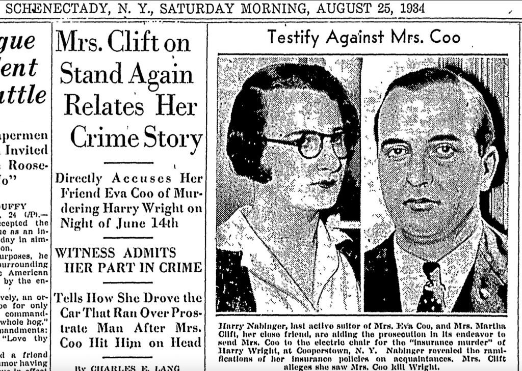 The 1934 Murder at the Haunted House On Crumhorn Mountain 10 Mrs. Clift testifies against Eva Coo
