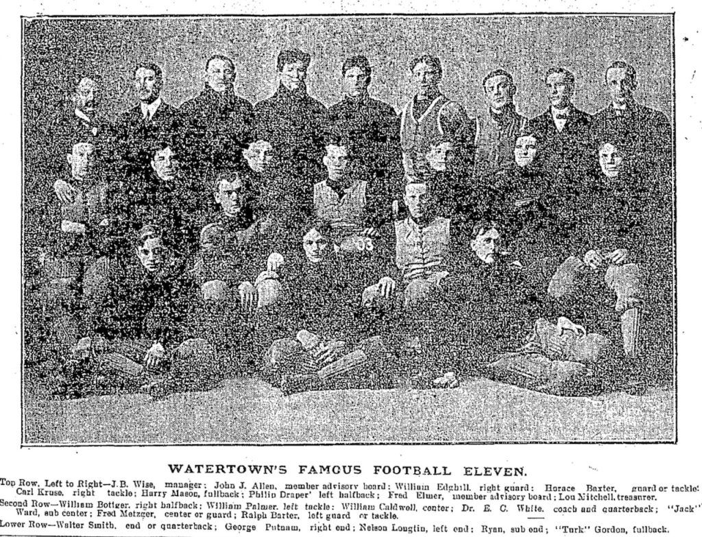 Watertown Red & Black vs. Franklin Athletic Club - 1903 World Series of Football - Madison Square Garden 1 The 1903 Watertown Red & Black Team that played in the World Series of Football.