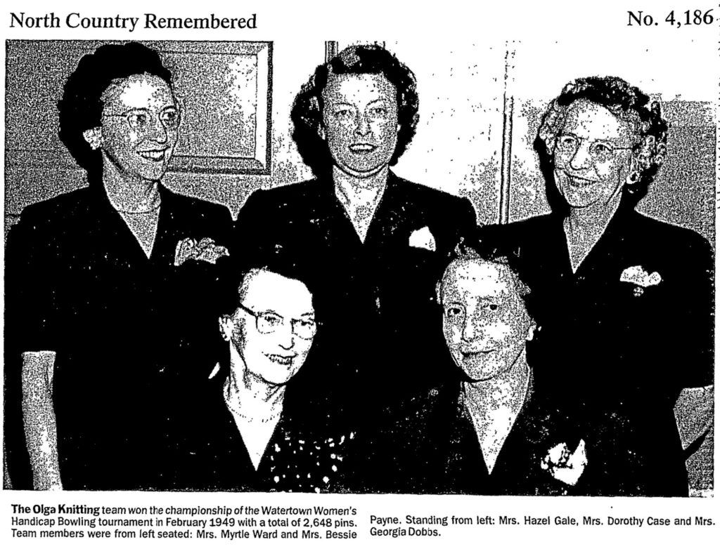Olga Knitting Mills - 165 Fairbanks St. 4 Olga Knitting Mills Women's Bowling Team