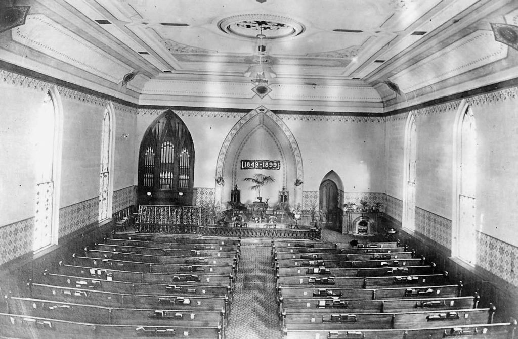 Christmas in Watertown, NY, 1879 4 State-Street-M.E.-Church-Interior