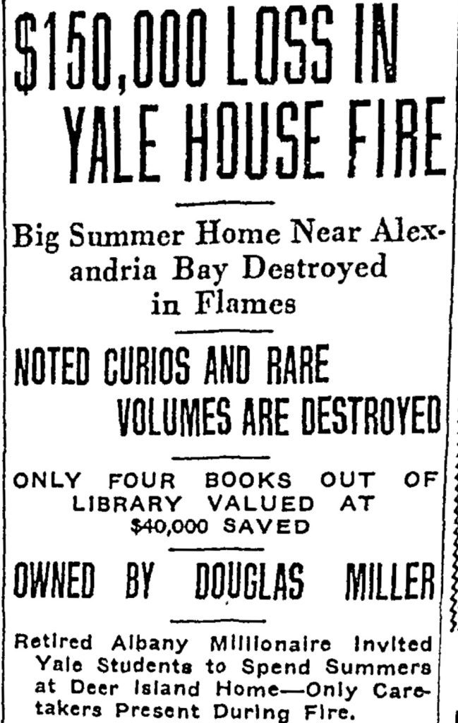 Deer Island - Skull and Bones - 1000 Islands 9 1932 Watertown Daily Times headline