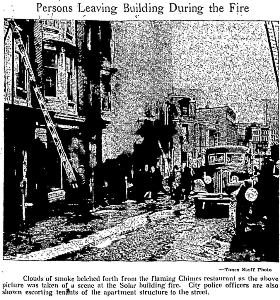 Chimes Cafe (1934 - 1983) 2 1940 Fire at Chimes Cafe