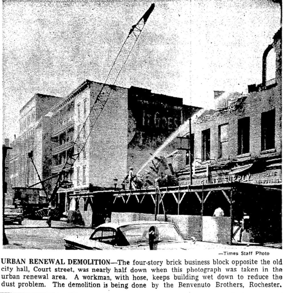 Watertown Urban Renewal Pt 4 - 1965 - 1968 13 South Side of Court Street, Watertown, N.Y., during urban renewal