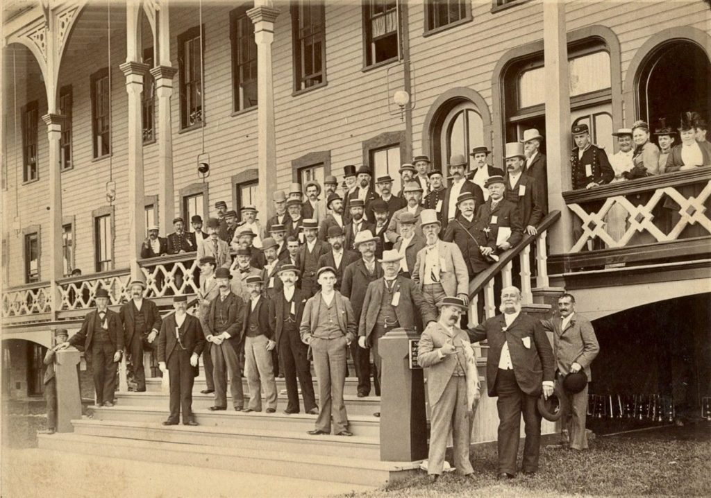Hon. James J. Belden Summer Home - Round Island - 1000 Islands 9 Photo on the steps of Round Island House